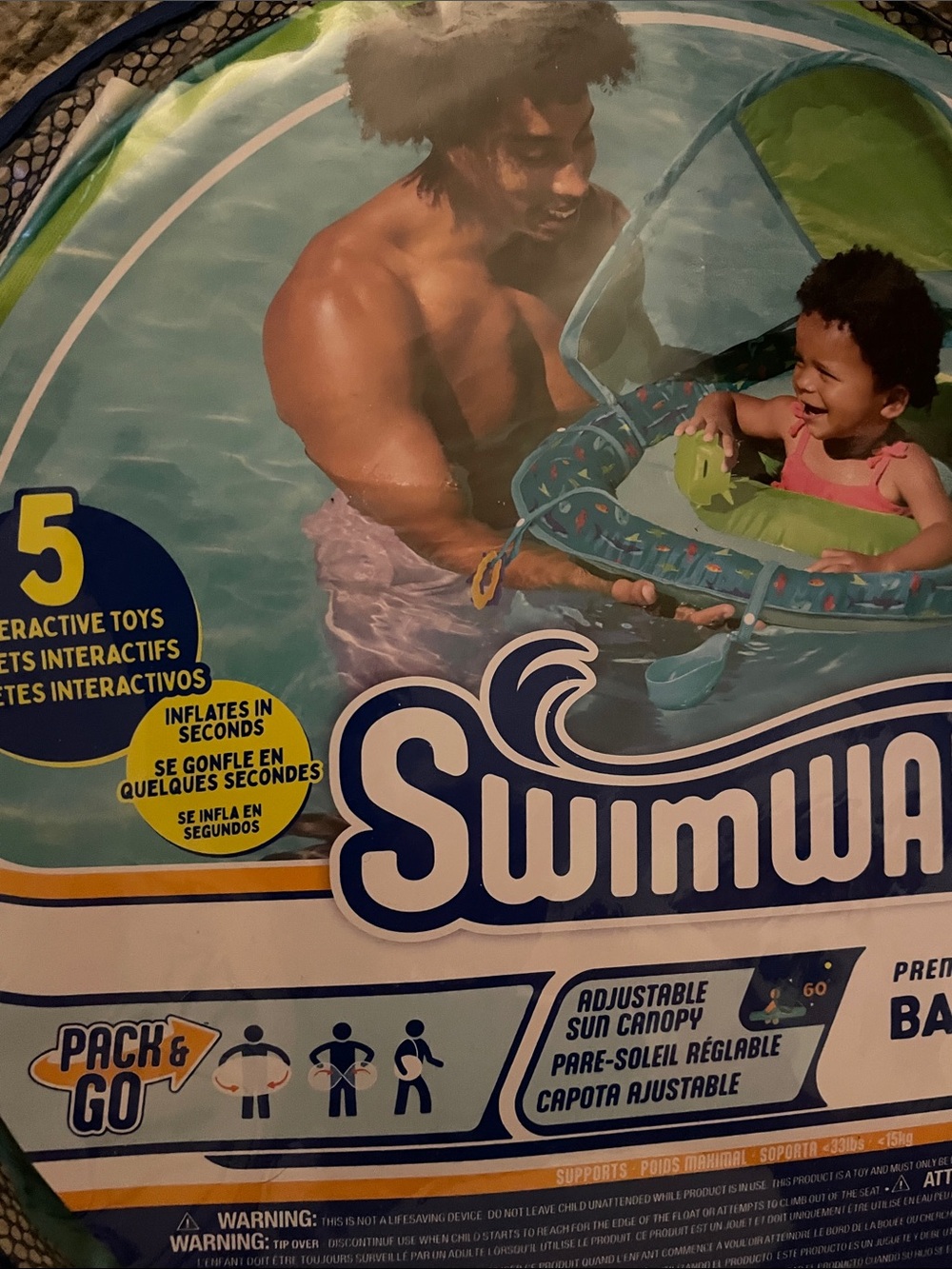 Swimways Baby SpringFloat Inflatable - Blue/Green - Picture 3 of 5
